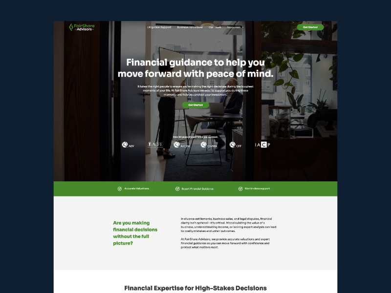 FairShare Advisors website homepage